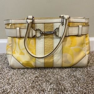 Coach F13337 Hamptons Optic Signature Stripe Bag